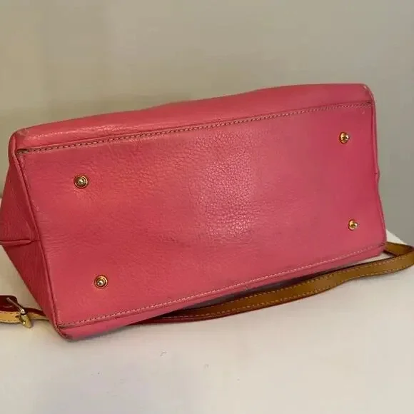 Dooney and Bourke Dillen Satchel Crossbody Bag Bubble Pink Double Pocket Leather - Picture 5 of 9